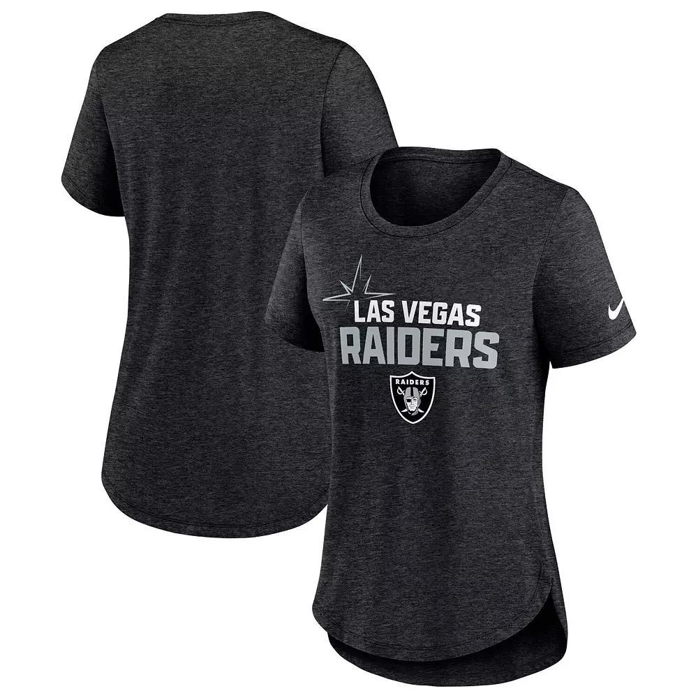 Women's Nike Heather Black Las Vegas Raiders Local Fashion Tri-Blend T-Shirt, Size: XS, Lvr Charco Product Image