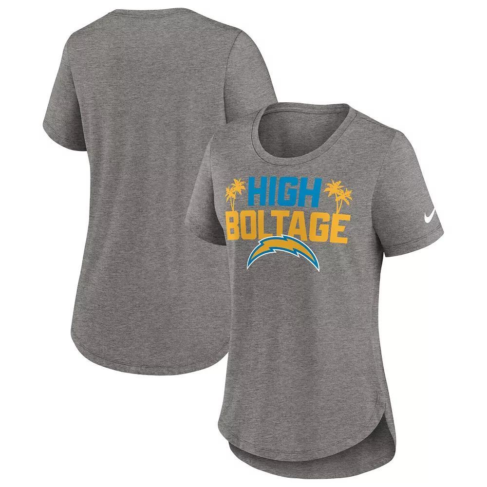 Women's Nike Heather Charcoal Los Angeles Rams Local Fashion Tri-Blend T-Shirt, Size: Large Product Image
