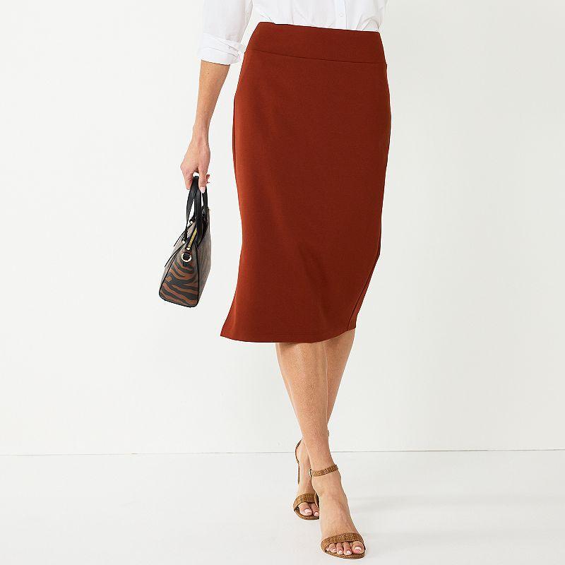 Women's Nine West Pull-On Ponte Pencil Skirt, Size: XXL, Maddie Purple Product Image