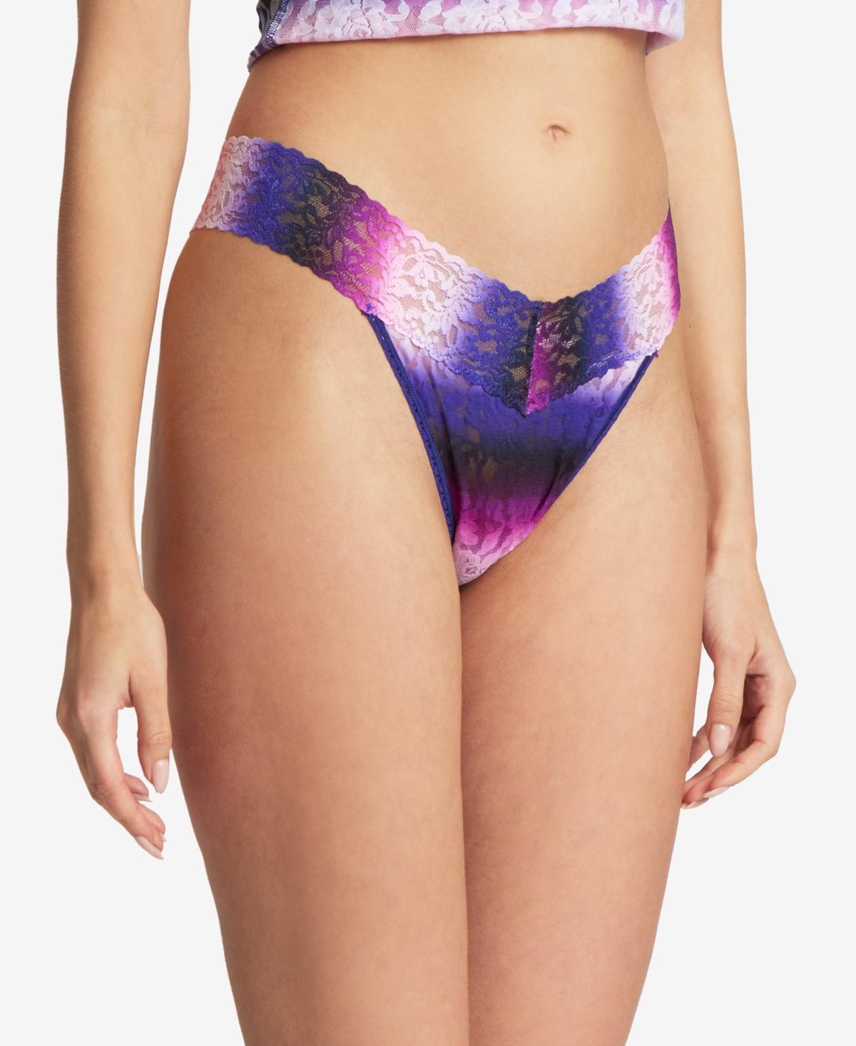 Printed Original-Rise Signature Lace Thong Product Image