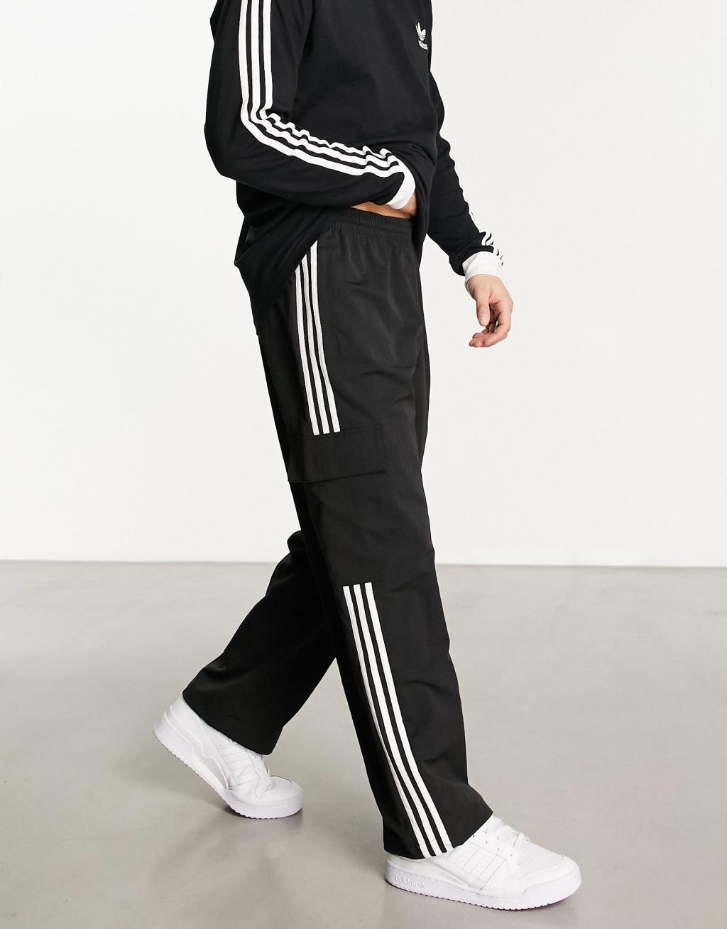 adidas Adicolor Classics 3-Stripes Cargo Pants Black S Mens Product Image