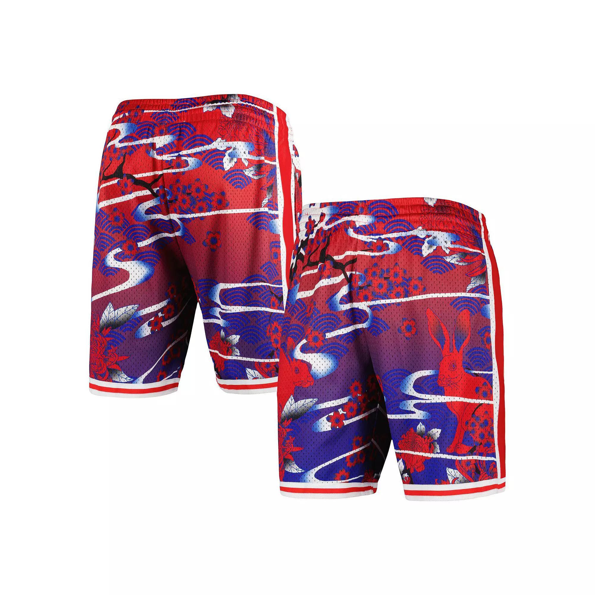 Men's Mitchell & Ness  Red Philadelphia 76ers Lunar New Year Swingman Shorts, Size: Small, 76r Red Product Image