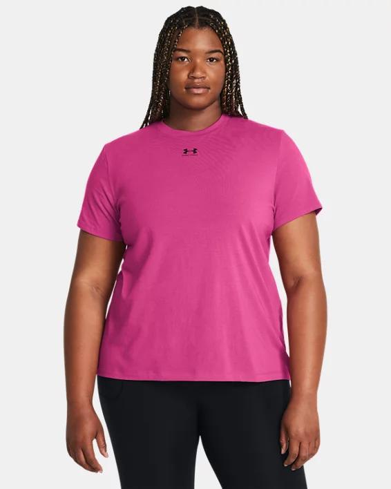 Plus Size Women's Under Armour Rival Core Short Sleeve Tee, Size: 1XL, Silica Green Product Image