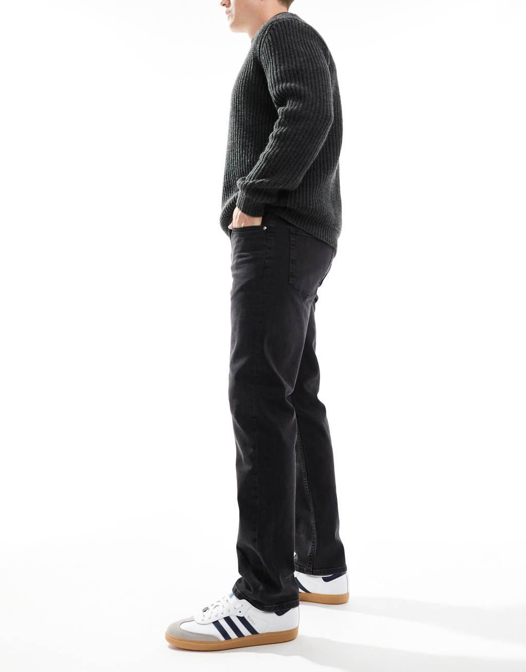 ASOS DESIGN Essential stretch slim jeans in washed black Product Image
