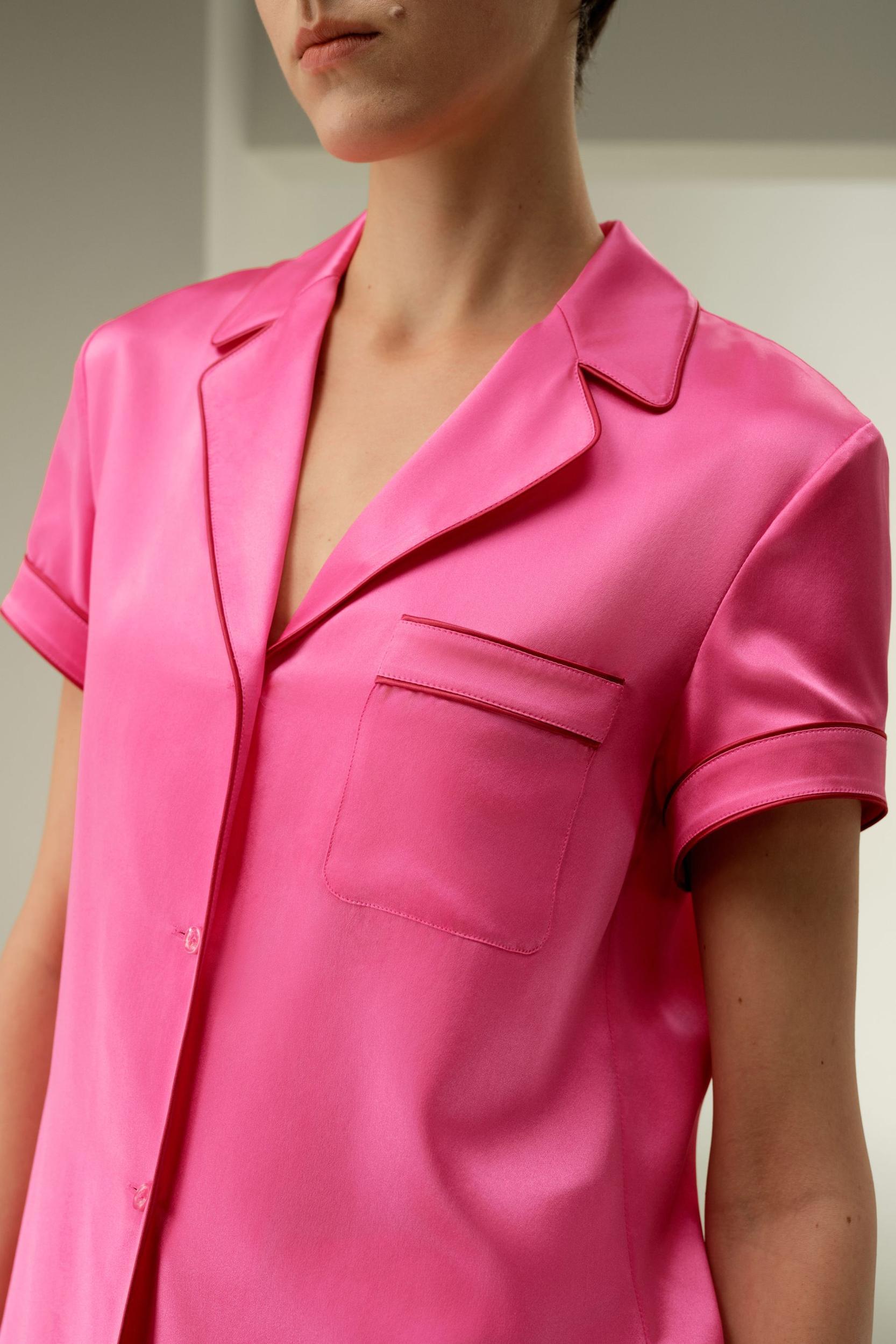 Contrast-Trimmed Silk Shirt Product Image