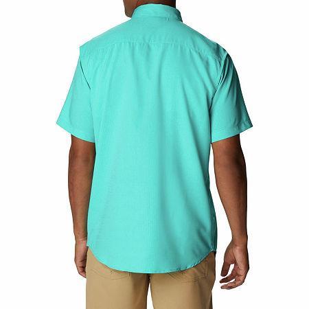 Mens Columbia UPF 40 Utilizer II Solid Short Sleeve Button-Down Shirt Collegiate Blue Product Image