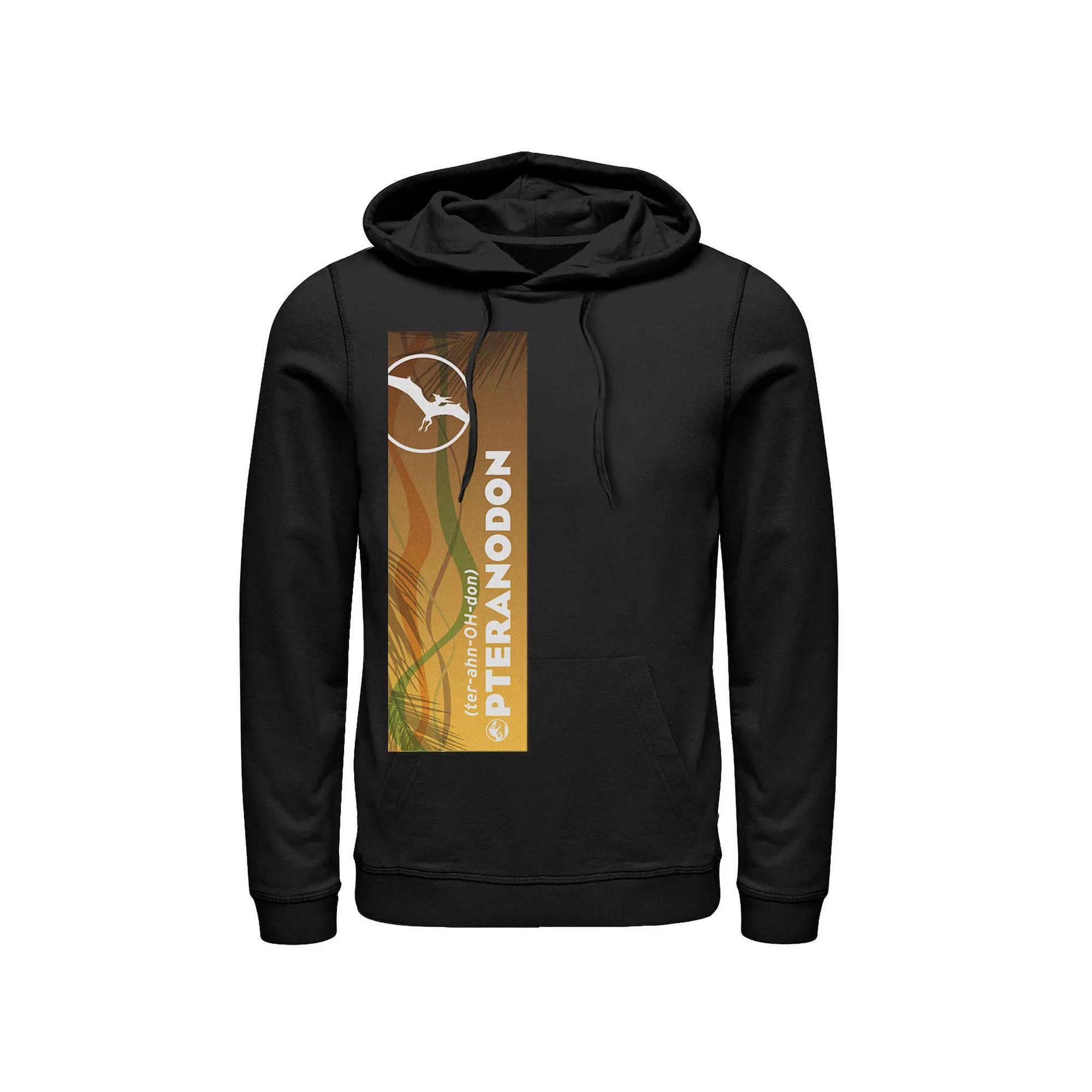 Men's Jurassic World Pteranodon Right Panel Hoodie, Size: XL, Black Product Image