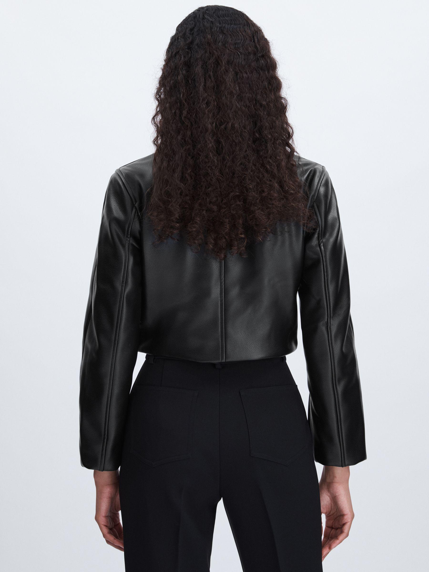 Good American Faux-Leather Moto Jacket in Black Product Image