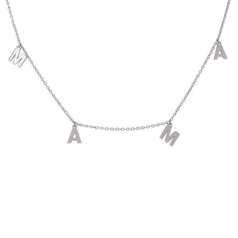 Adornia Silver Tone MAMA Necklace, Womens Product Image