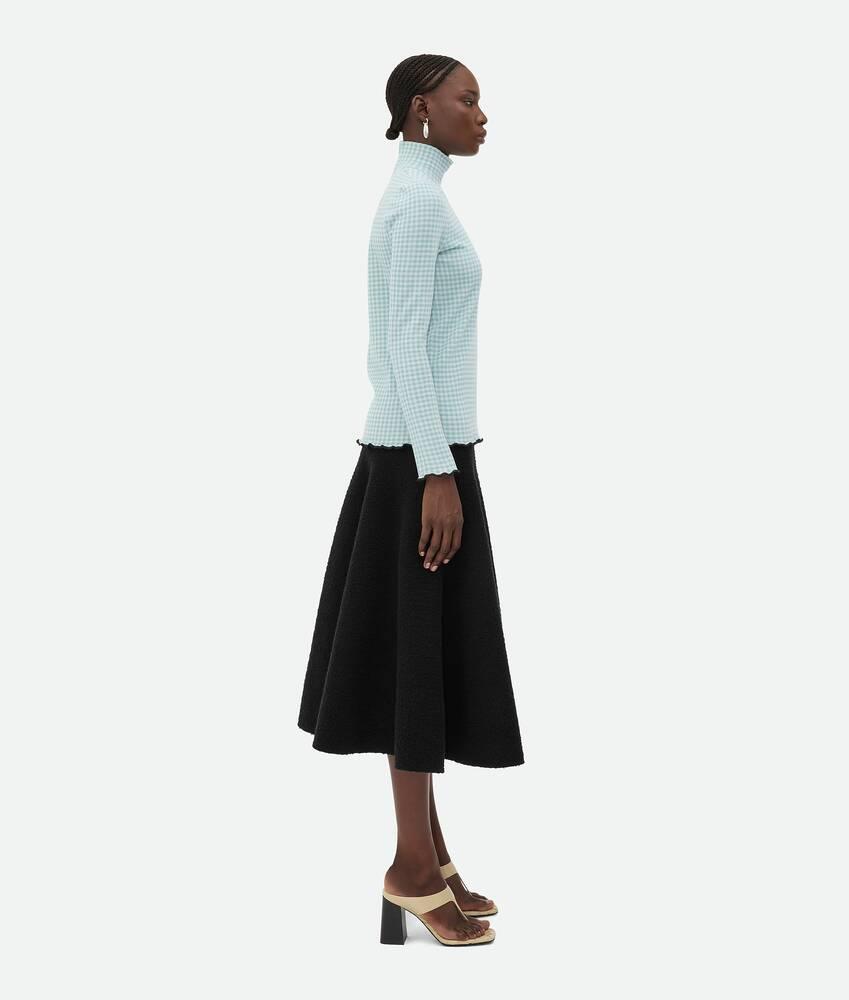 Women's Cotton Gingham Underpinning Top  in Celeste/chalk Product Image
