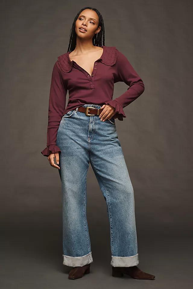 The Keira Collared Button-Front Blouse by Pilcro: Long-Sleeve Edition Product Image