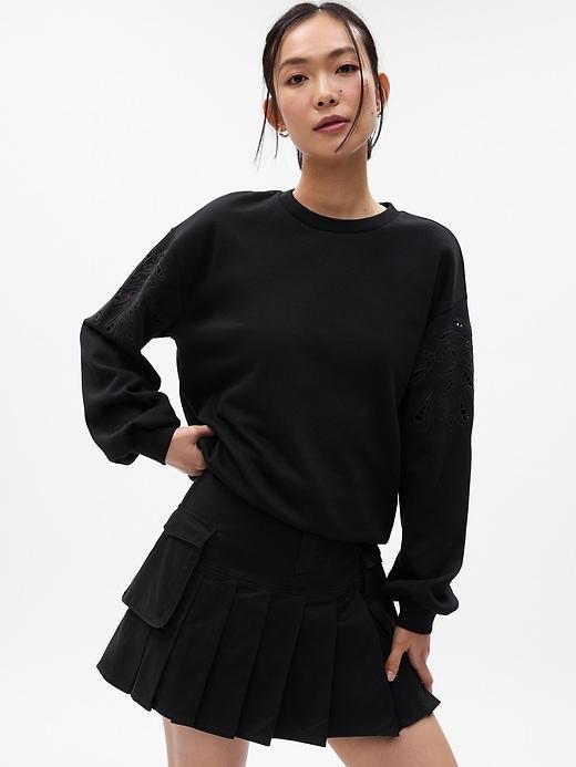 VintageSoft Eyelet-Sleeve Sweatshirt Product Image