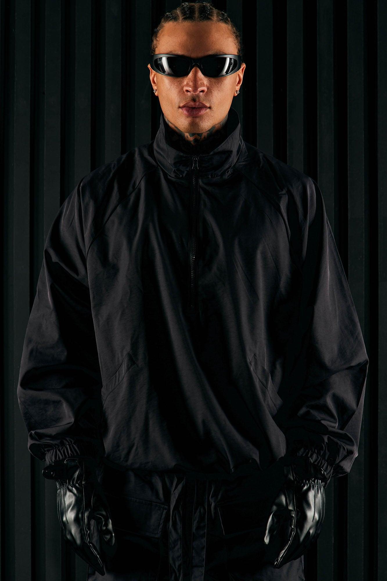 Stormy Iridescent Nylon Anorak - Black Product Image