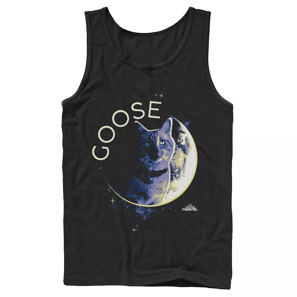 Men's Marvel Captain Marvel Goose Space Planet Portrait Tank Top, Size: XL, Black Product Image