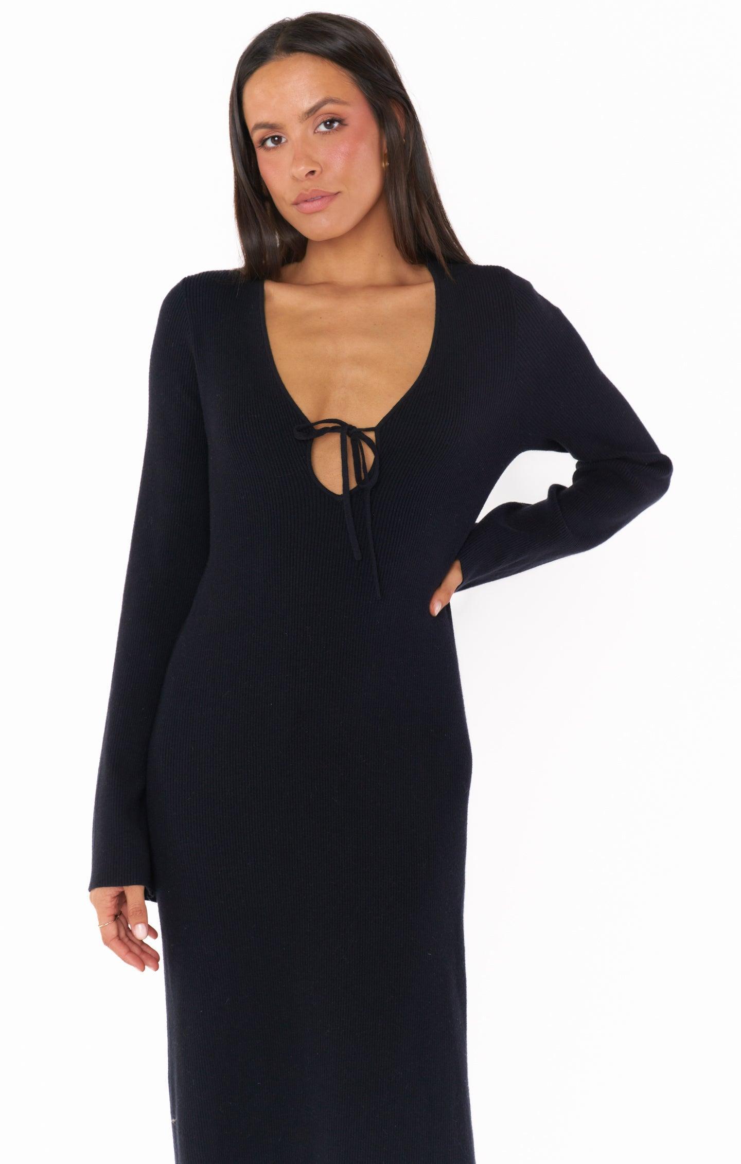 Vacay Maxi Dress ~ Black Rib Knit Product Image