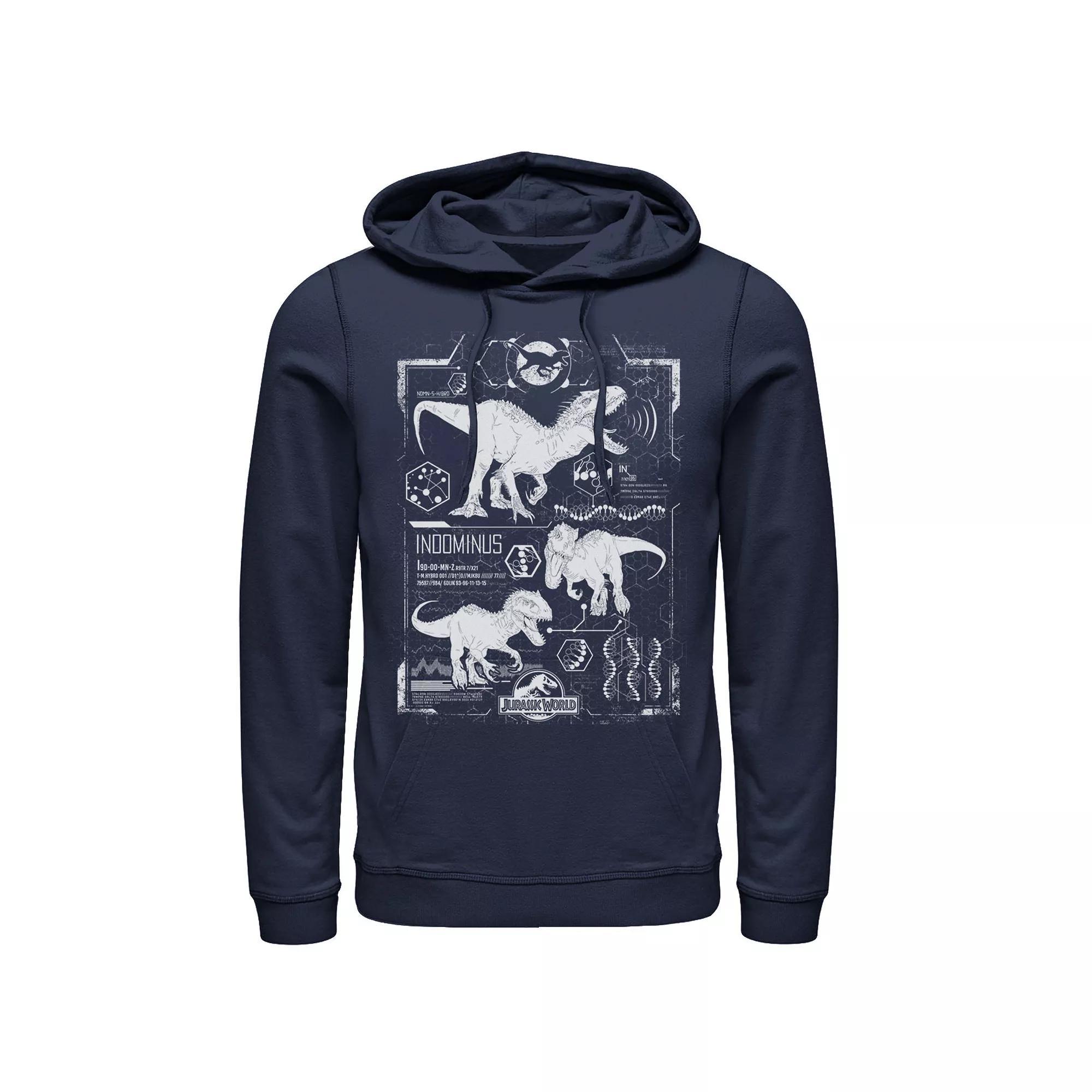 Men's Jurassic World Two T-Rex Neon Green Poster Hoodie, Size: Small, Grey Heather Product Image