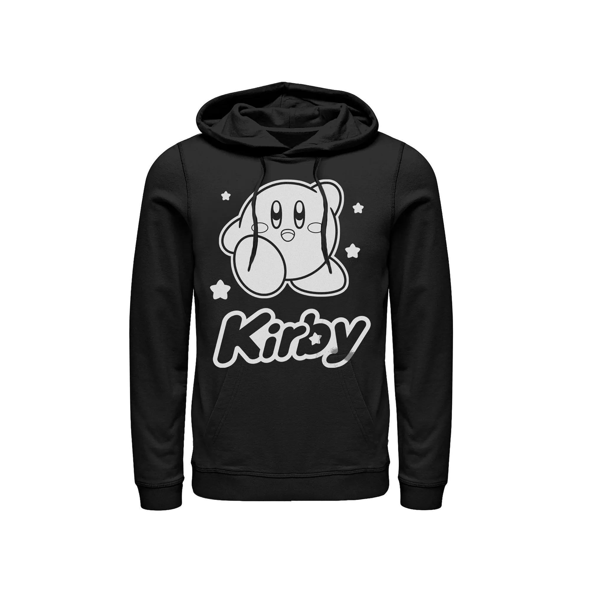 Men's Nintendo Kirby Monochrome Style Graphic Hoodie, Size: Medium, Black Product Image