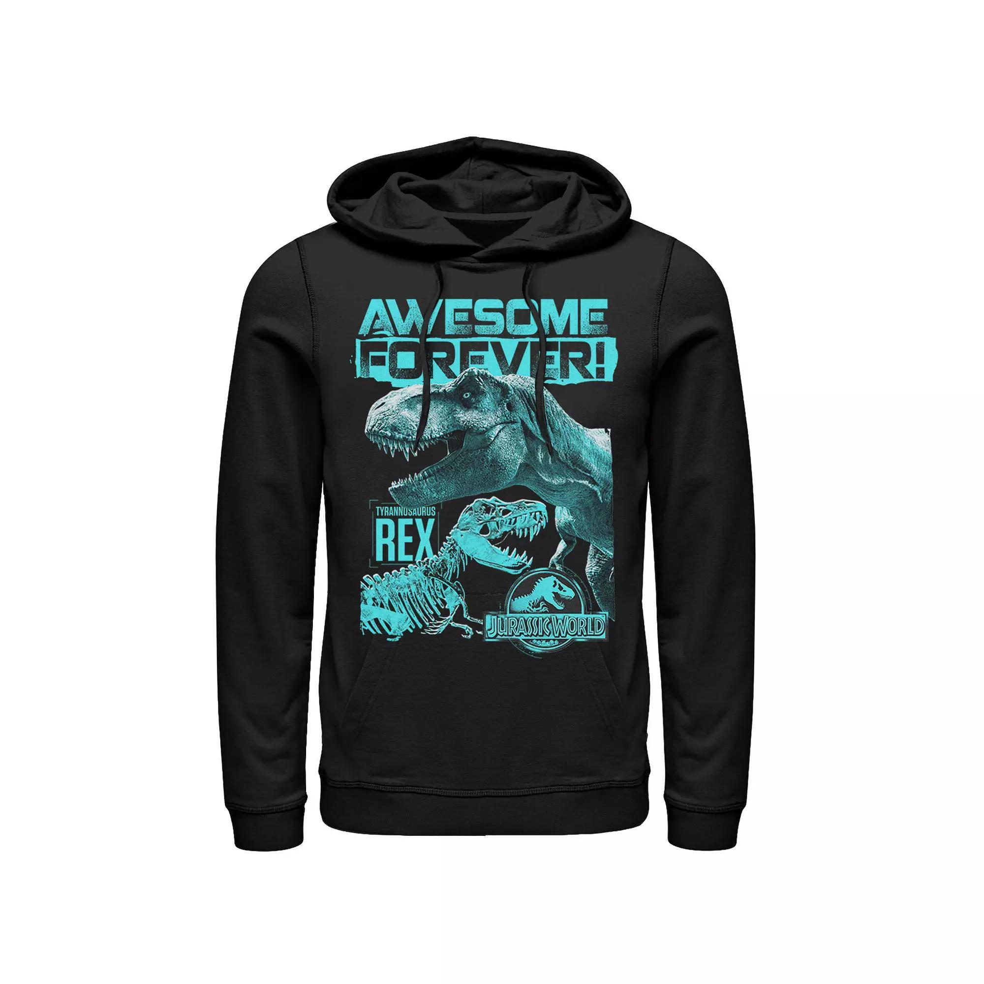 Men's Jurassic World Two T-Rex Awesome Forever Hoodie, Size: Large, Grey Heather Product Image