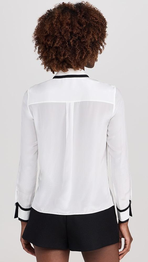 alice + olivia Willa Placket Top with Piping Detail | Shopbop Product Image