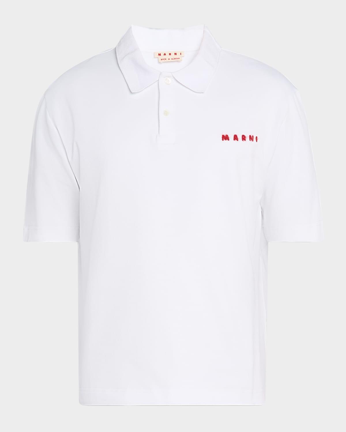 Mens Mohair-Logo Pique Polo Shirt Product Image
