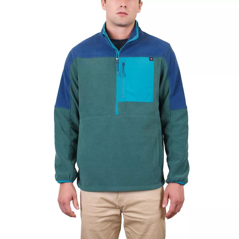 Men's Mountain and Isles 1/2-Zip Colorblock Polar Fleece Sweatshirt, Size: XL, Gulf Coast Black Product Image