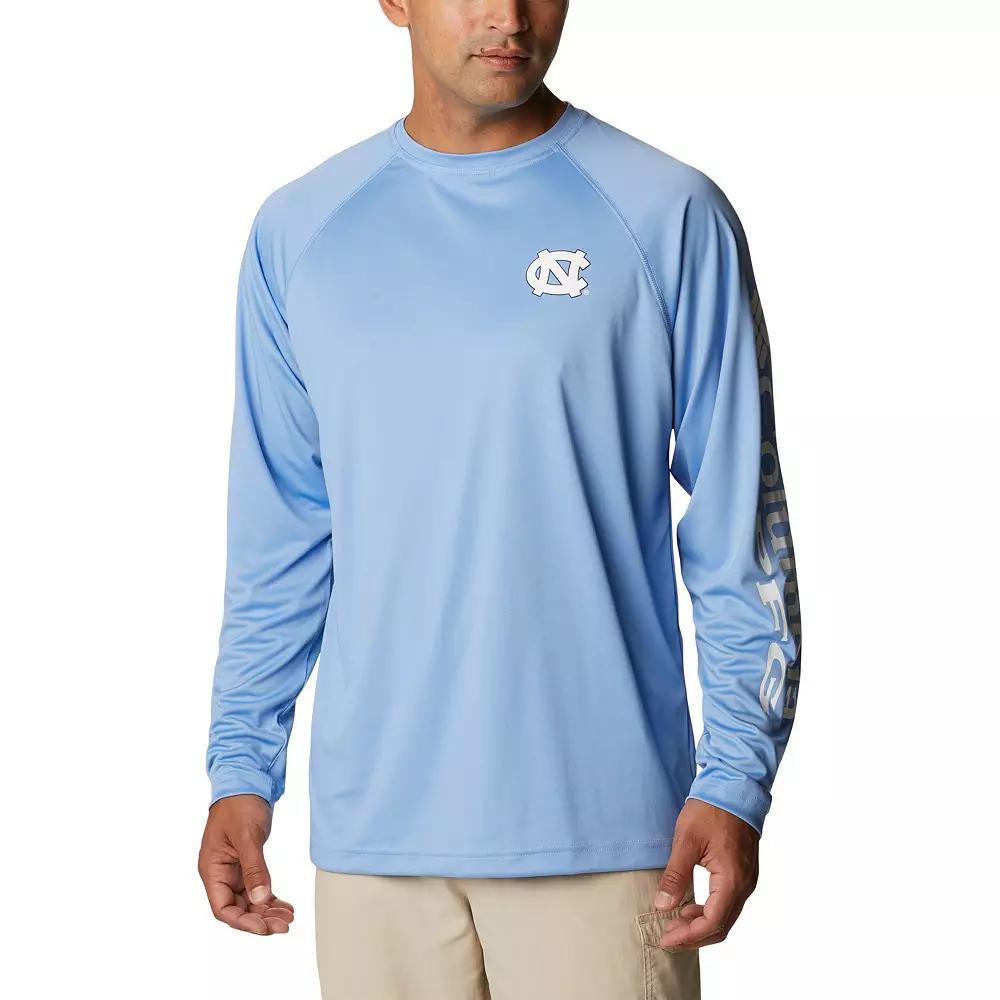 Men's Columbia Carolina Blue North Carolina Tar Heels Terminal Tackle Omni-Shade Raglan Long Sleeve T-Shirt, Size: Large Product Image