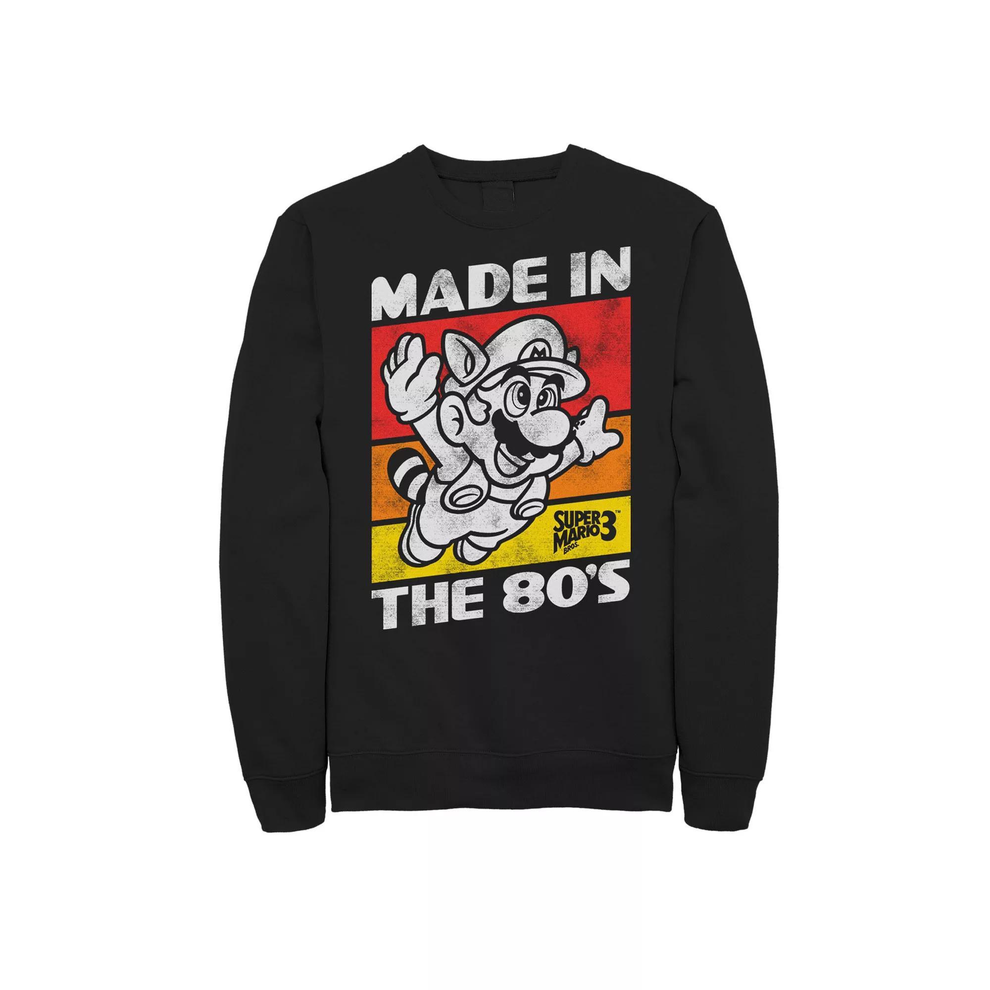 Big & Tall Nintendo Super Mario Bros 3 Made in the 80s Fleece Sweatshirt, Men's, Size: 4XL, Black Product Image