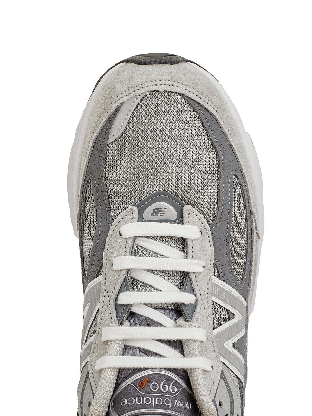 NEW BALANCE Grey Low Top Sneakers With Logo Detail In Suede And Tech Fabric Man Product Image