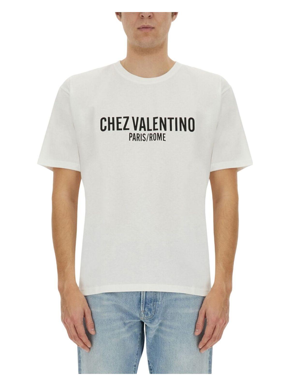 VALENTINO Cotton Crew Neck T-shirt With Graphic Print In White Product Image