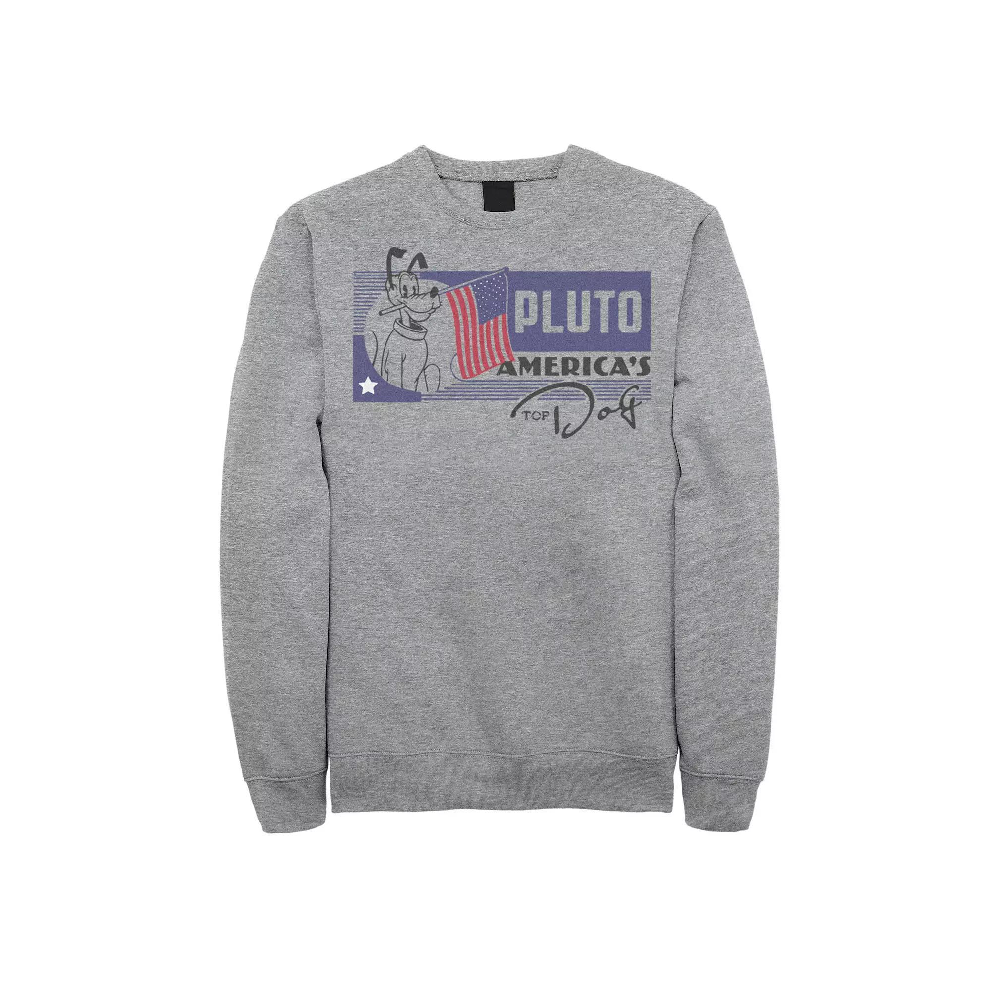 Disney's Mickey Mouse & Friends Big & Tall Pluto America's Top Dog Graphic Fleece, Men's, Size: XXL Tall, Athletic Grey Product Image