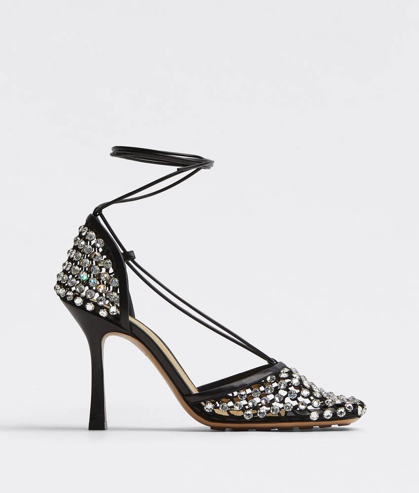 Women's Sparkle Stretch Lace-Up Sandal in Black Product Image