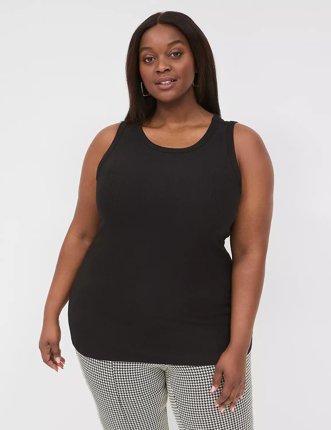 High-Neck Ribbed Tank Product Image