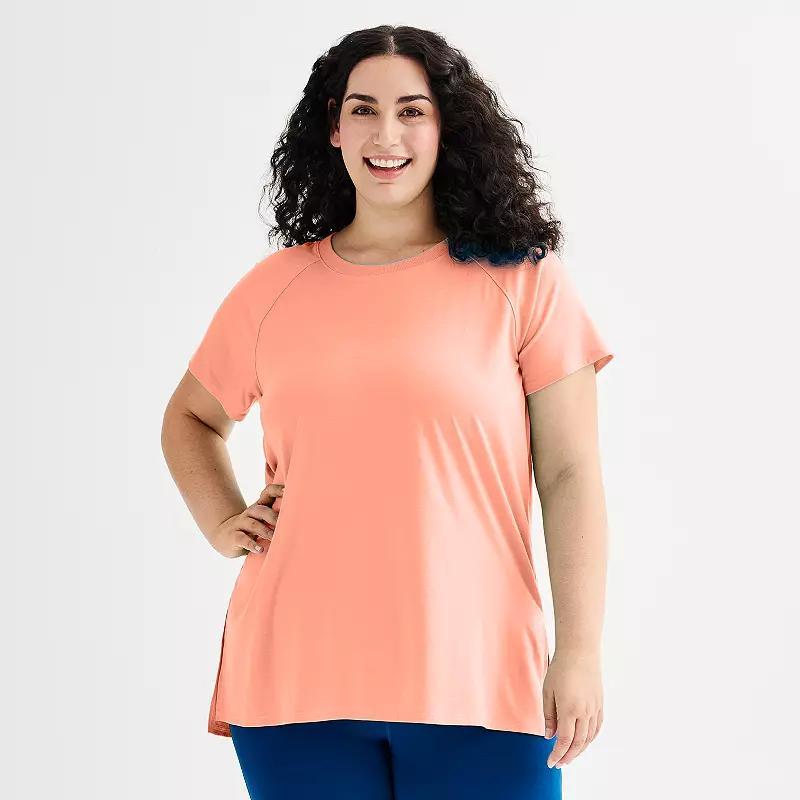 Plus Size Tek Gear® Short Sleeve Tunic Tee, Women's, Size: 2XL, Kalari Green Product Image