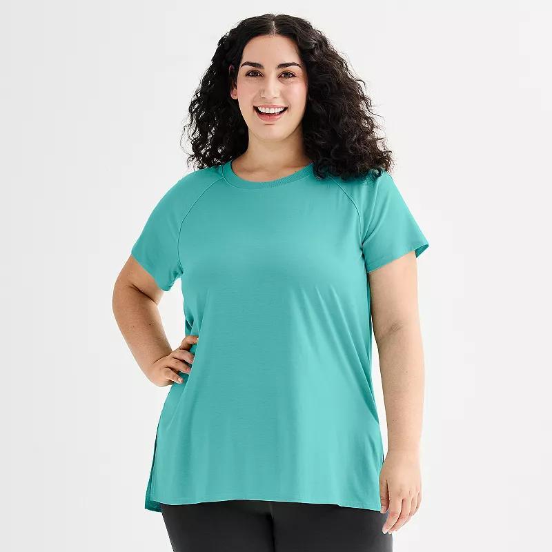 Plus Size Tek Gear® Short Sleeve Tunic Tee, Women's, Size: 2XL, Kalari Green Product Image