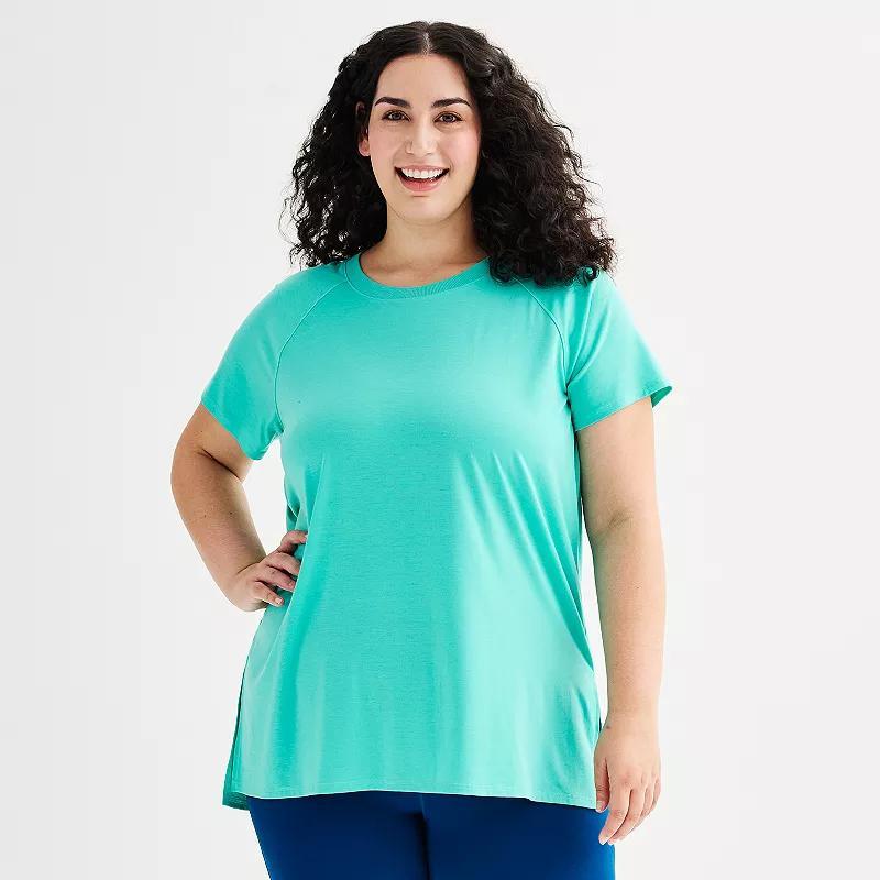 Plus Size Tek Gear® Short Sleeve Tunic Tee, Women's, Size: 2XL, Kalari Green Product Image