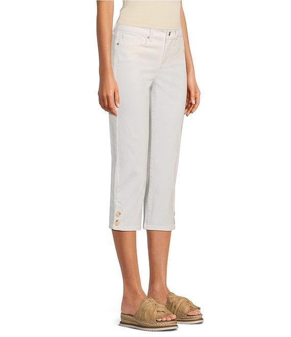 NYDJ Marilyn Lift Tuck® Technology Straight Leg Side Button Plackets Hem Crop Jeans Product Image
