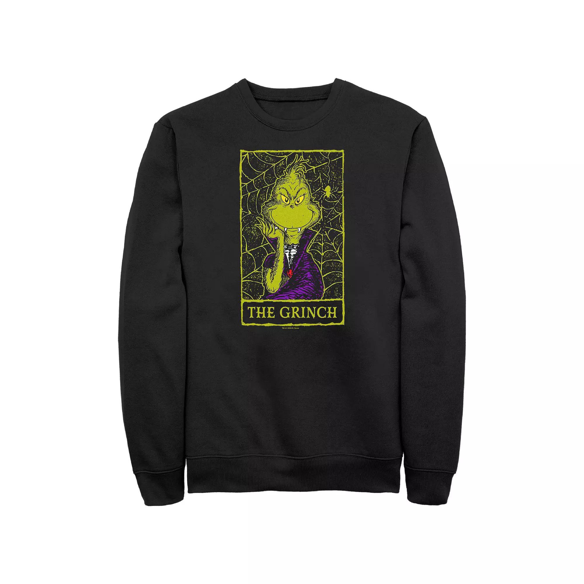 Men's Dr. Seuss The Grinch Card Men's Graphic Fleece, Size: XXL, Black Product Image
