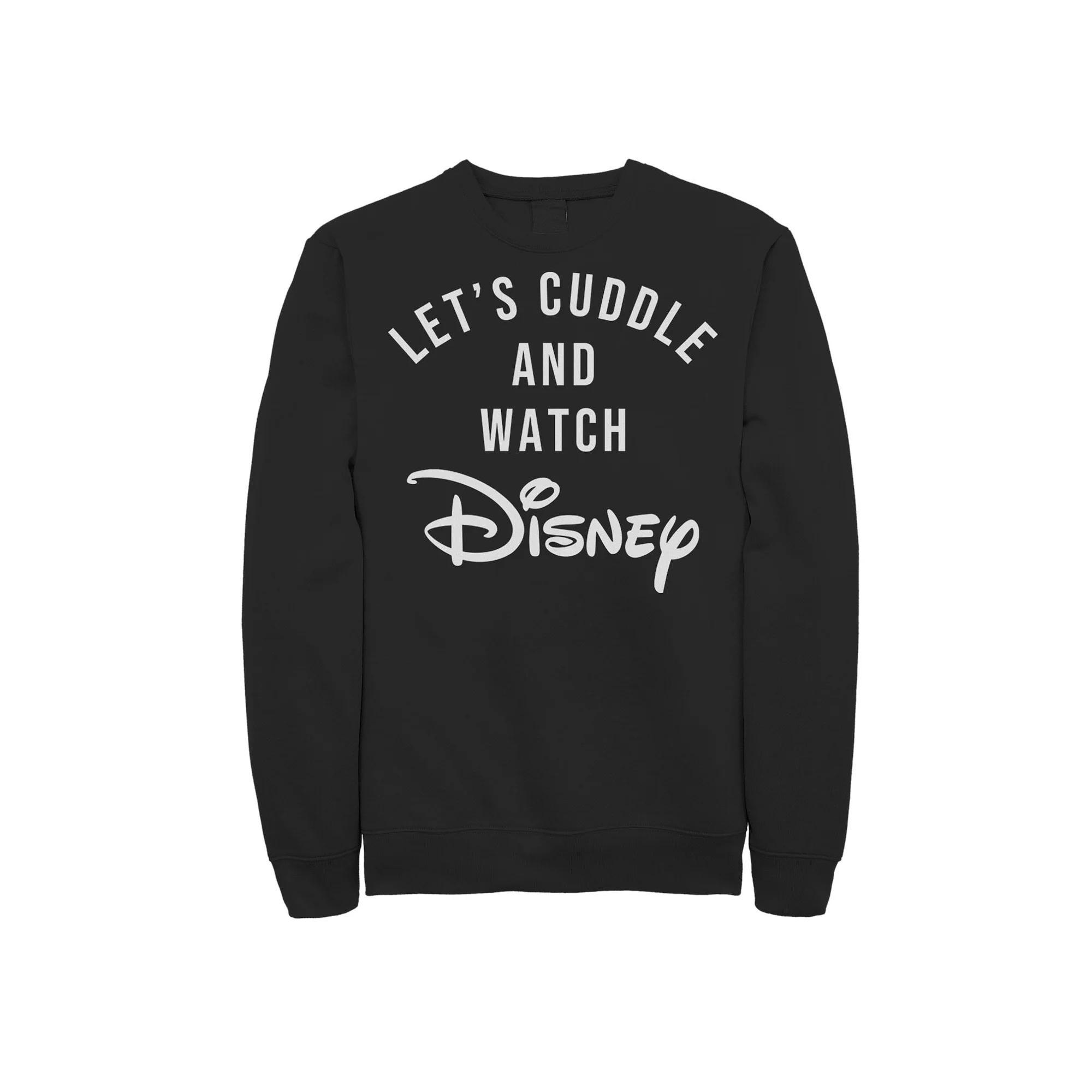 Disney's Let's Cuddle Logo Men's Sweatshirt, Size: Medium, Black Product Image