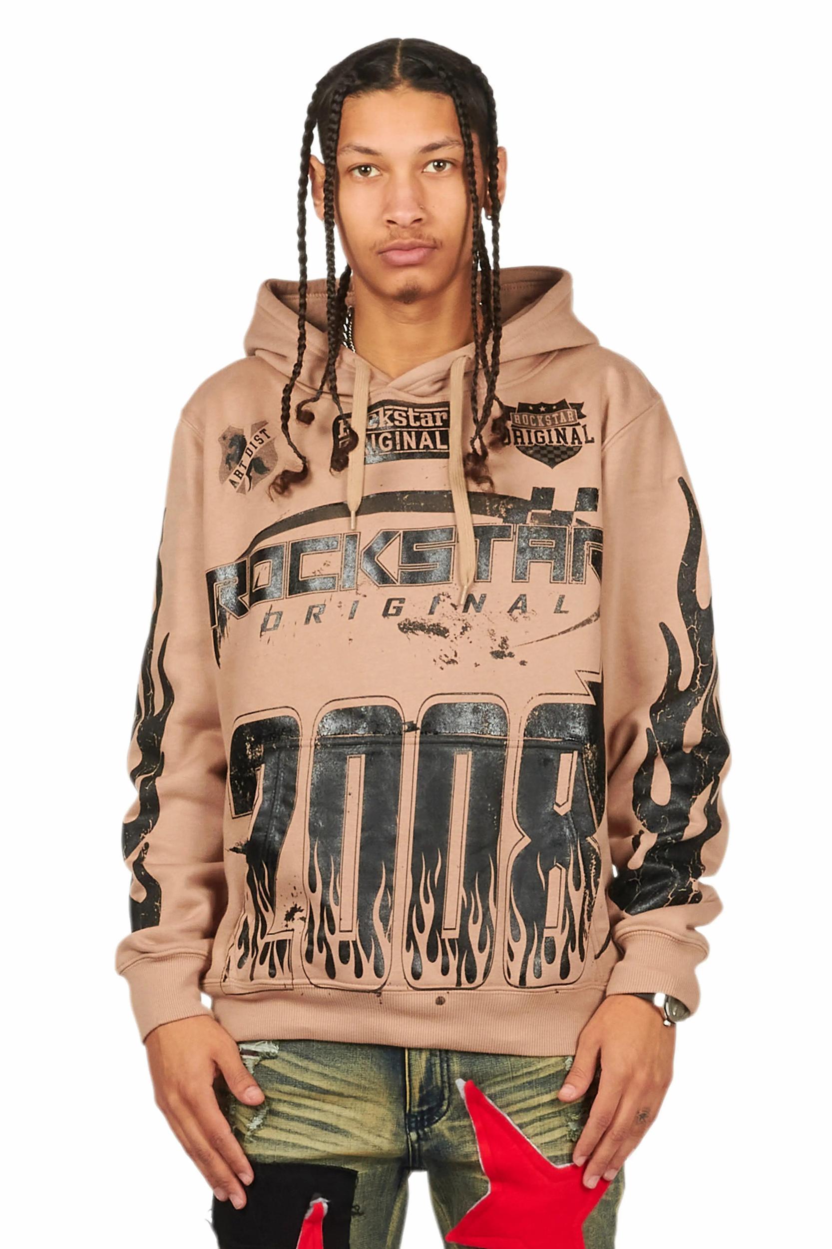 Amos Khaki Graphic Hoodie Male Product Image