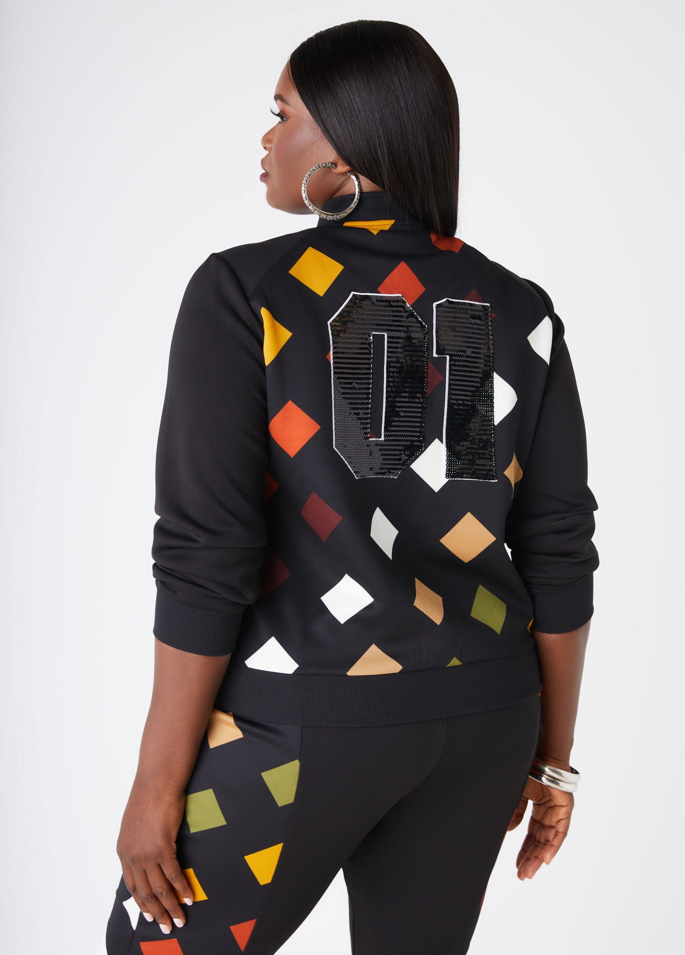 Plus Size Checked Paneled Leggings Ashley Stewart Product Image