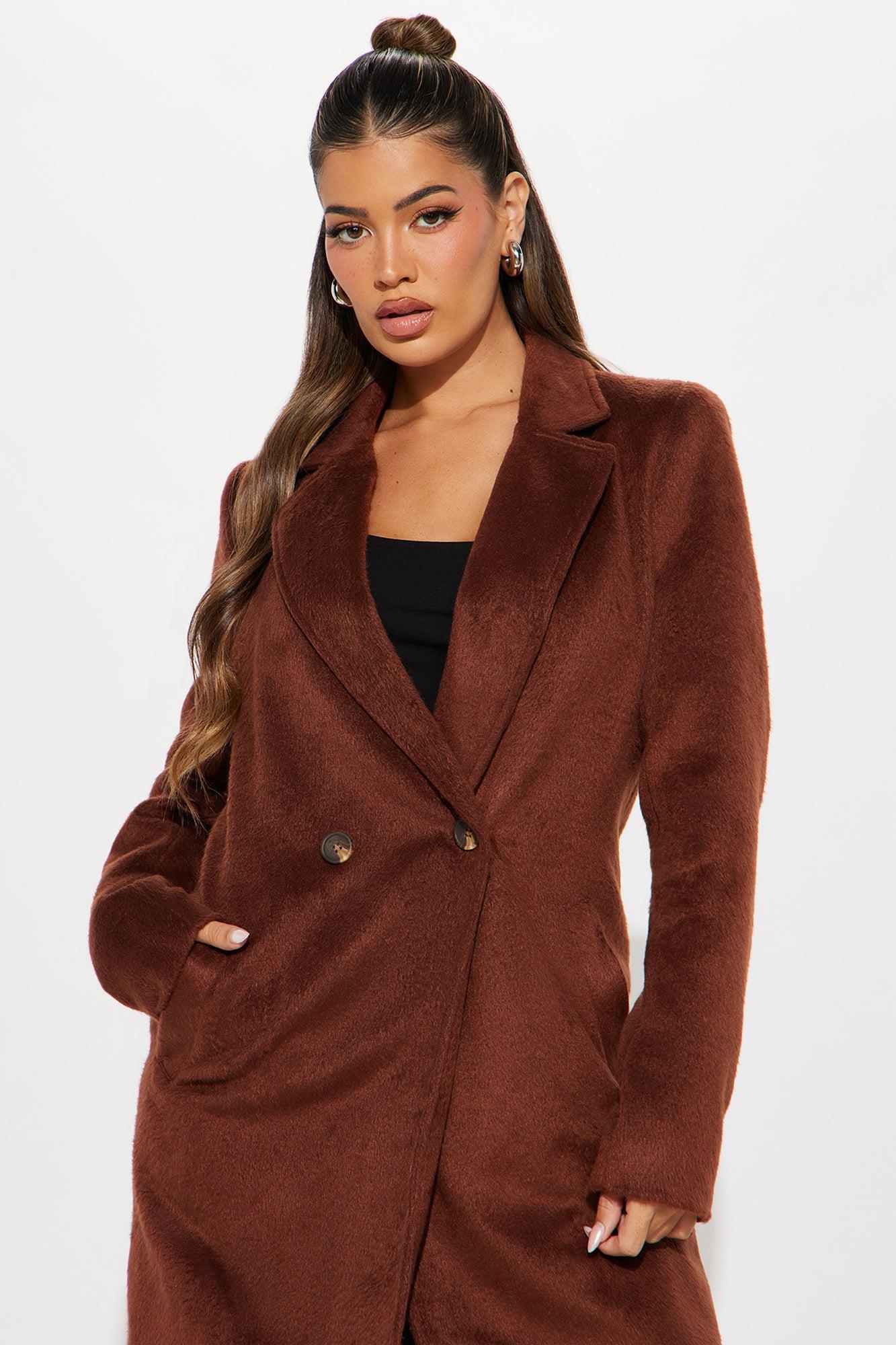 It's A Long Story Coat - Brown Product Image