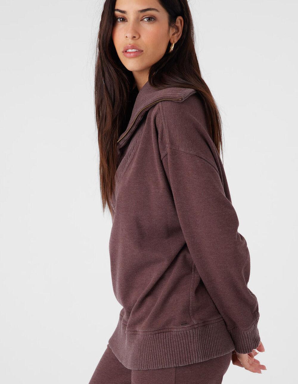 O'NEILL Karma French Terry Womens Half Zip Sweater - CHOCOLATE Product Image