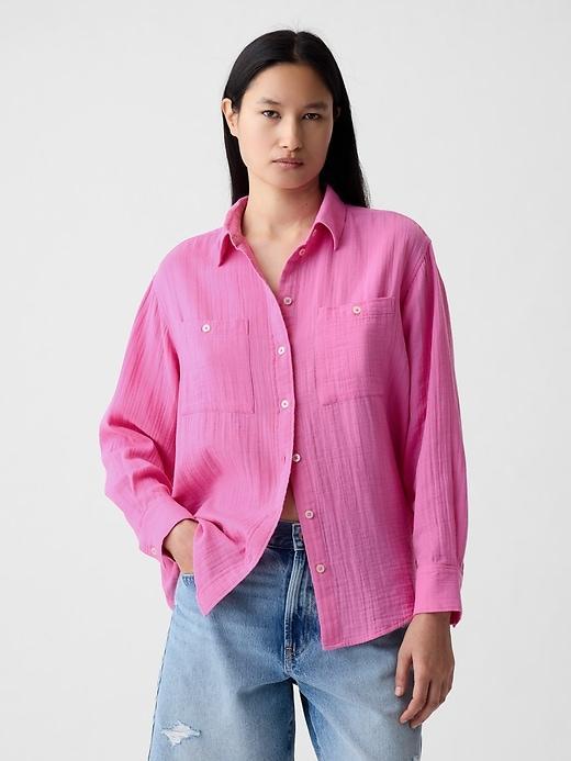 Crinkle Gauze Big Shirt Product Image