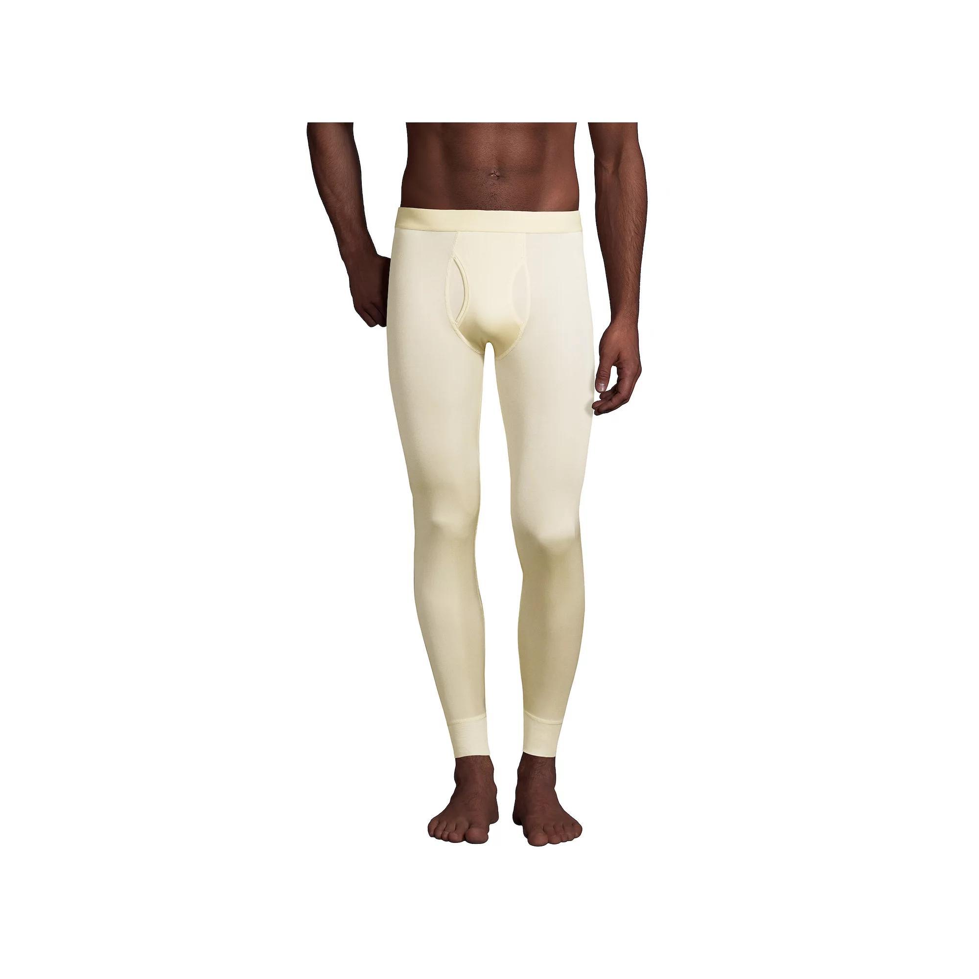 Mens Lands End Silk Long Underwear Pants White Product Image