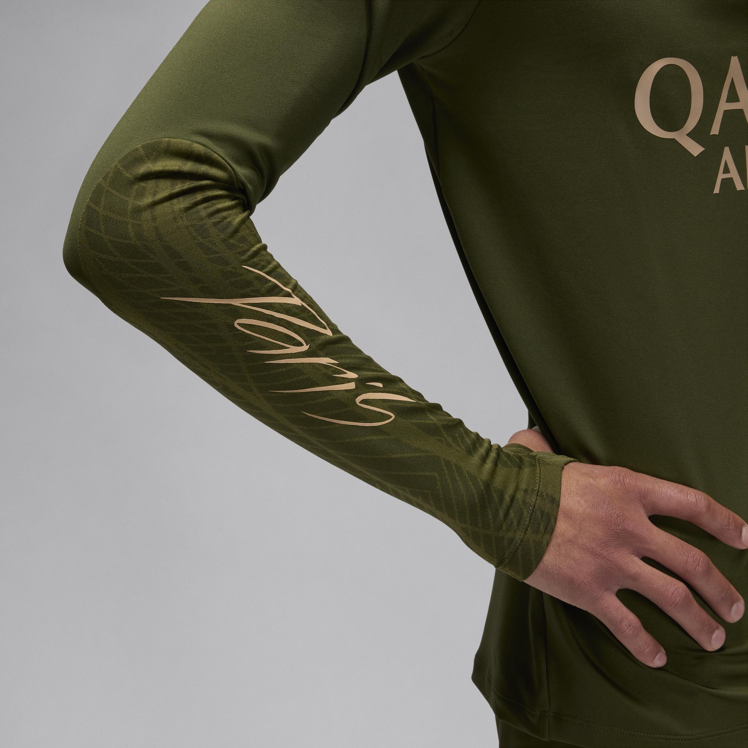Mens Jordan Olive Paris Saint-Germain 2023/24 Fourth Strike Drill Performance Quarter-Zip Long Sleeve Top Product Image