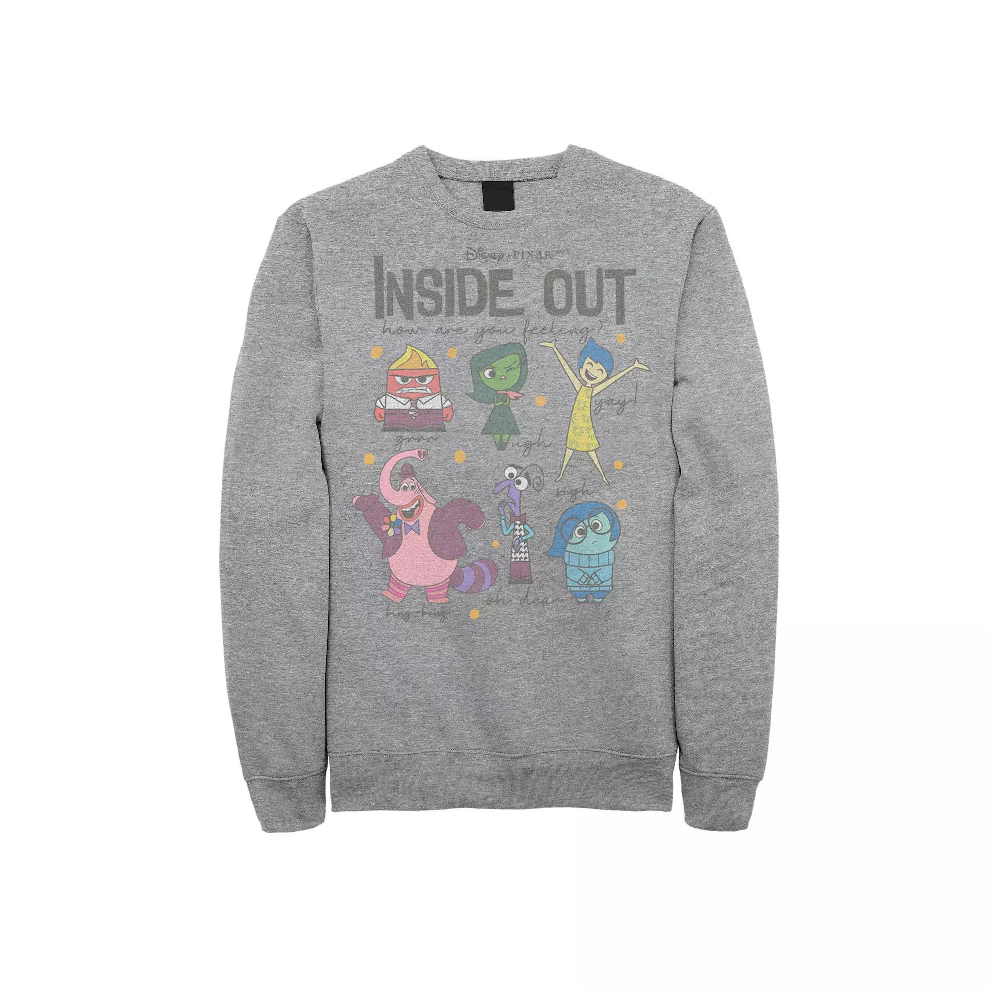 Disney / Pixar's Inside Out Men's How Are You Feeling Group Shot Sweatshirt, Size: 3XL, Athletic Grey Product Image