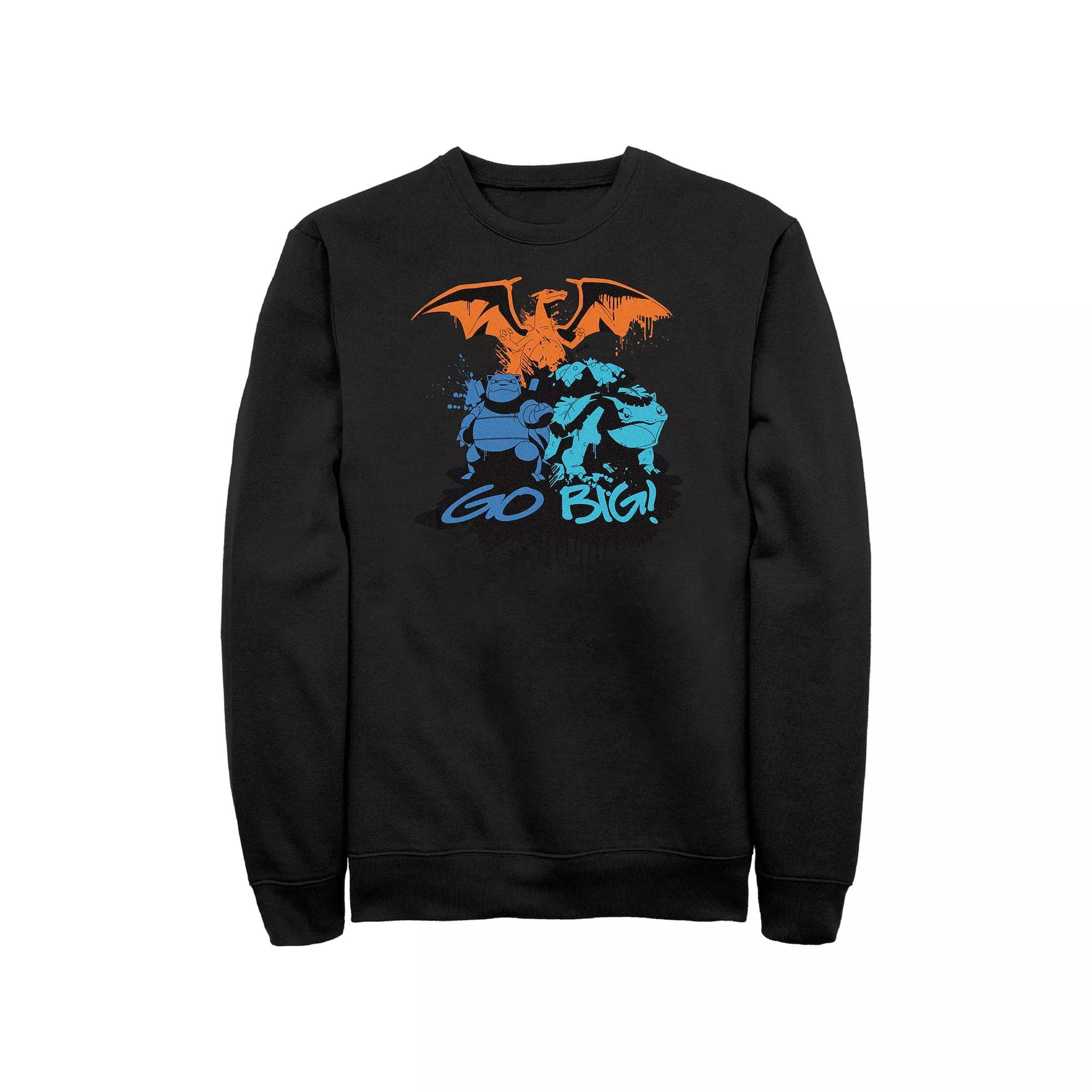 Men's Pokemon Ultimate Big Trio Graphic Fleece, Size: XXL, Black Product Image