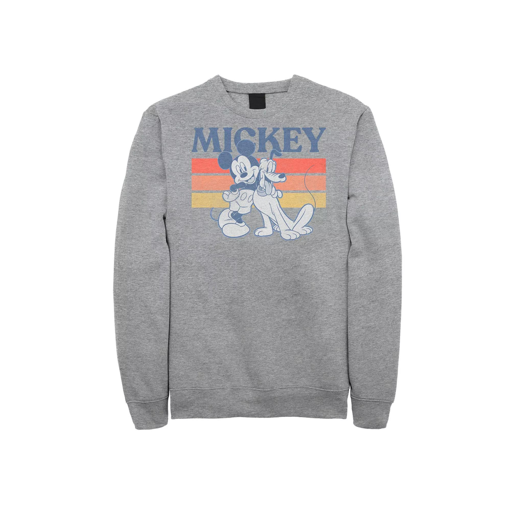 Disney's Mickey Mouse & Friends Big & Tall Mickey And Pluto Retro Line Graphic Fleece, Men's, Size: XXL Tall, Athletic Grey Product Image