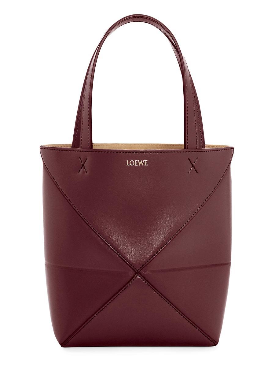 Puzzle Fold Mini Tote Bag in Shiny Leather Product Image