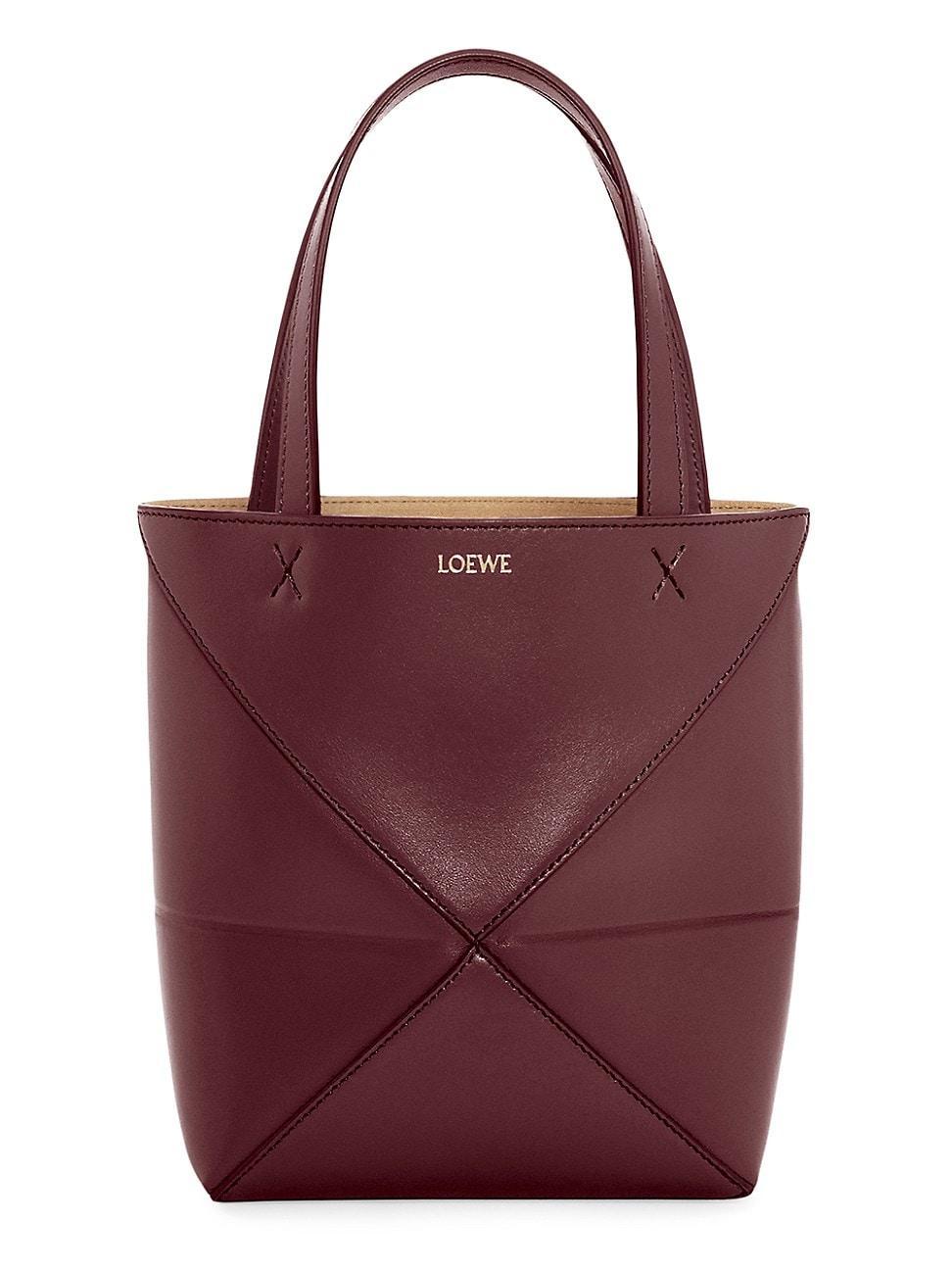 Puzzle Fold Mini Tote Bag in Shiny Leather Product Image
